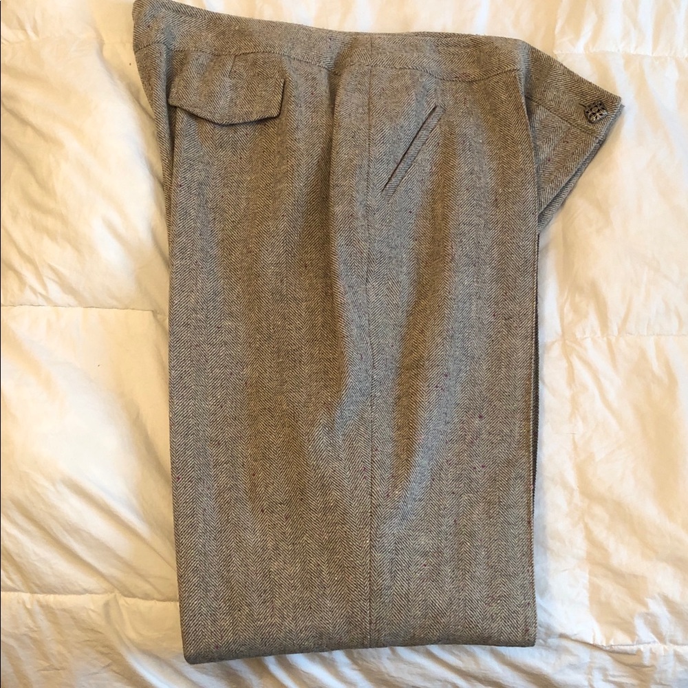 Kate Hill Gray Herringbone Trousers